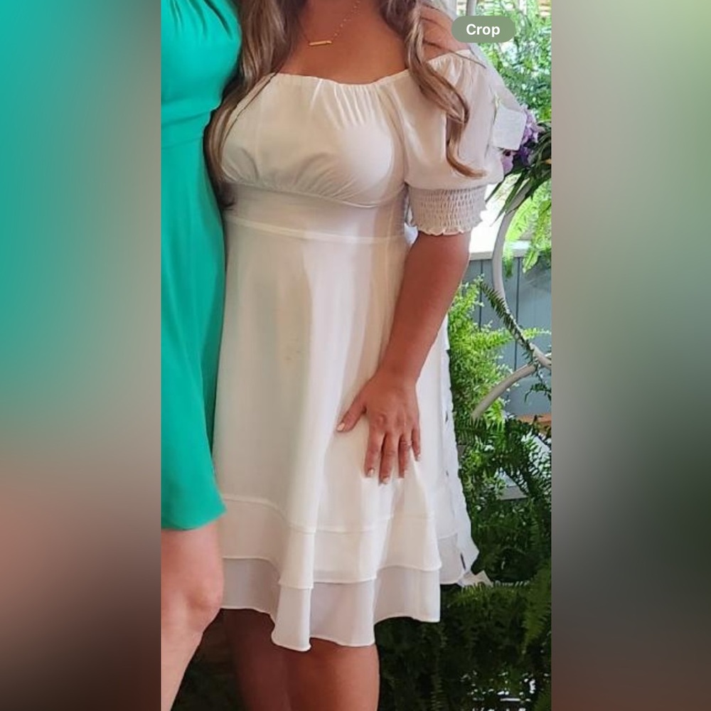 White midi dress